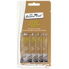 Fussie Cat - Treats Super Premium Chicken w/Beef in Goat Milk Puree 2oz