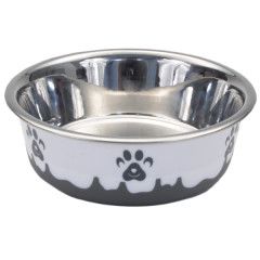 Maslow Design - Bowl Paw Grey/White, Size: 13oz