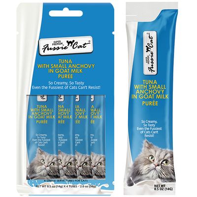 Fussie Cat - Treats Super Premium Tuna w/ Anchovies in Goat Milk Puree 2oz