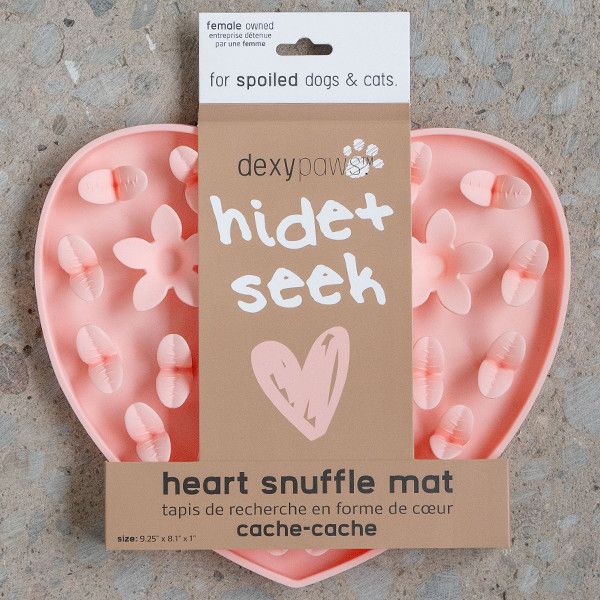 Dexypaws - Enrichment Snuffle Mat Heart Blush Pink