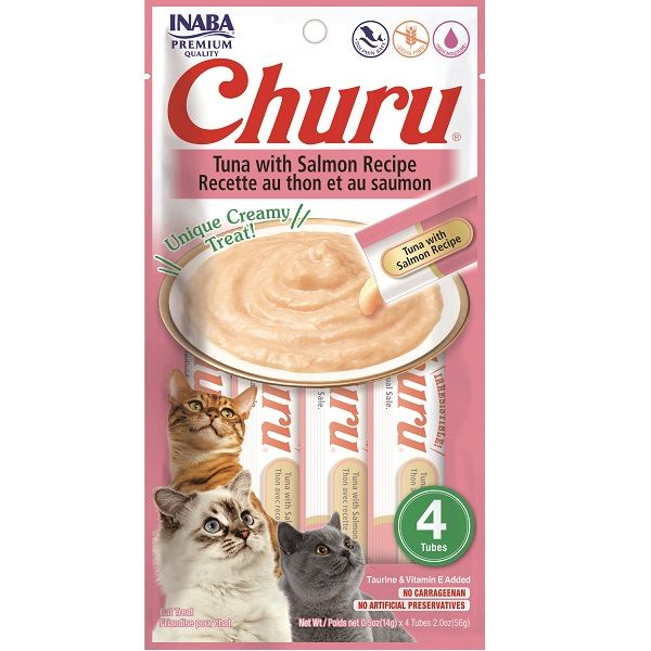 Inaba - Churu Puree Tuna w/ Salmon Cat 4pk