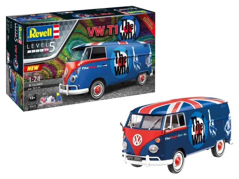 Revell 05672 - Cadeauset VW T1 &quot;The Who&quot; Revell modelbouwpakket met basisaccessoires 1:24