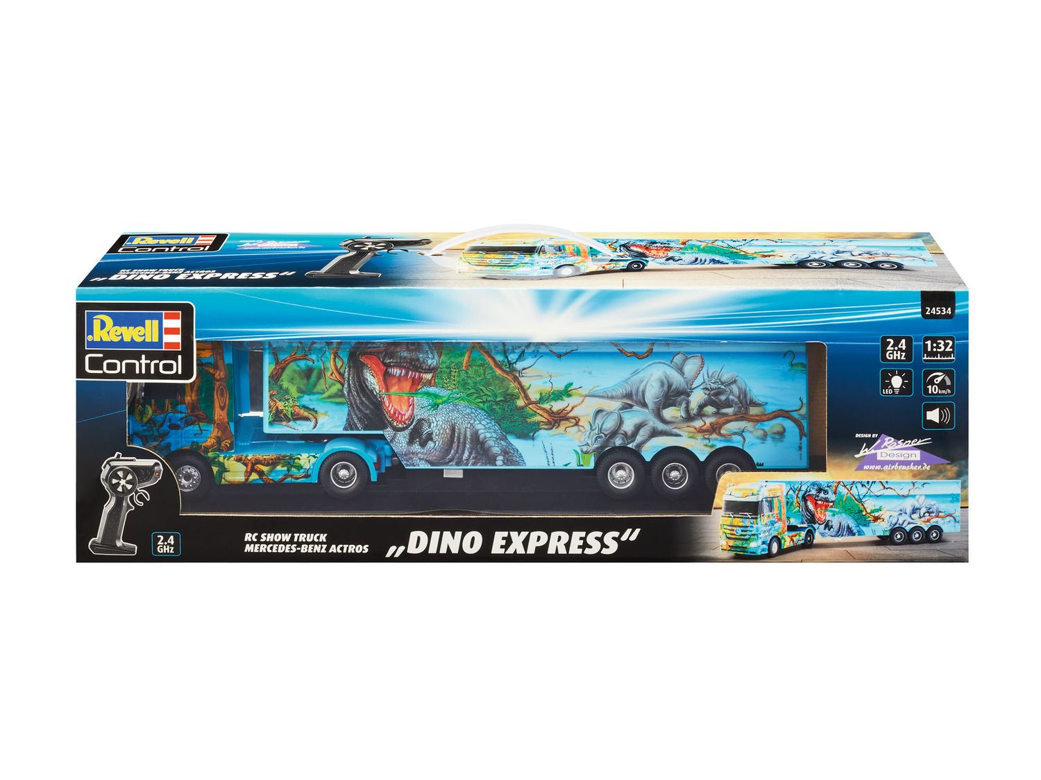 Revell 24534 - RC Show Truck Mercedes Benz Actros &quot;Dino Express&quot; Revell Control afstandbestuurbare auto