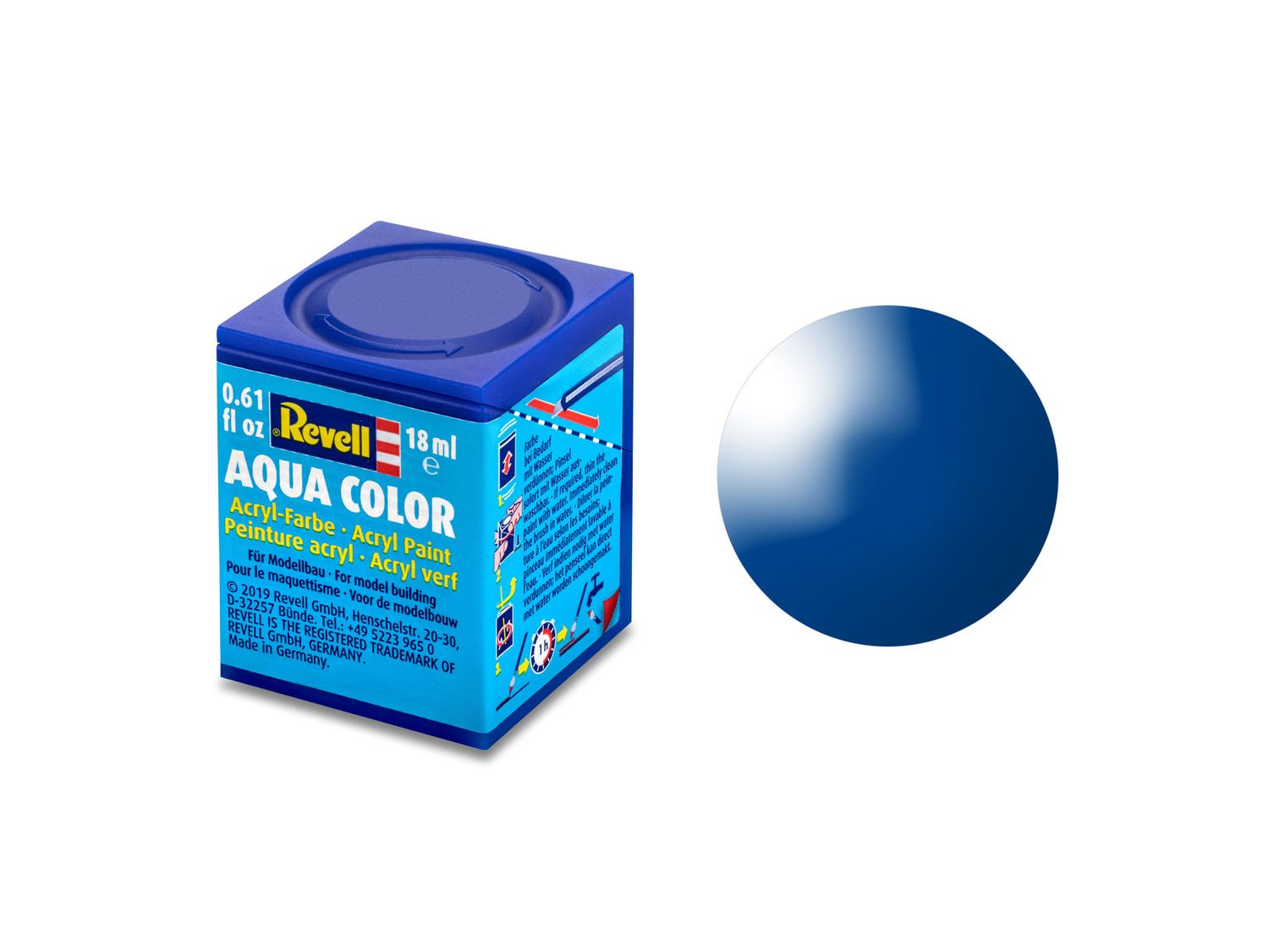 Revell 36152 - Aqua Color 52 - blauw. glanzend RAL 5005 18 ml