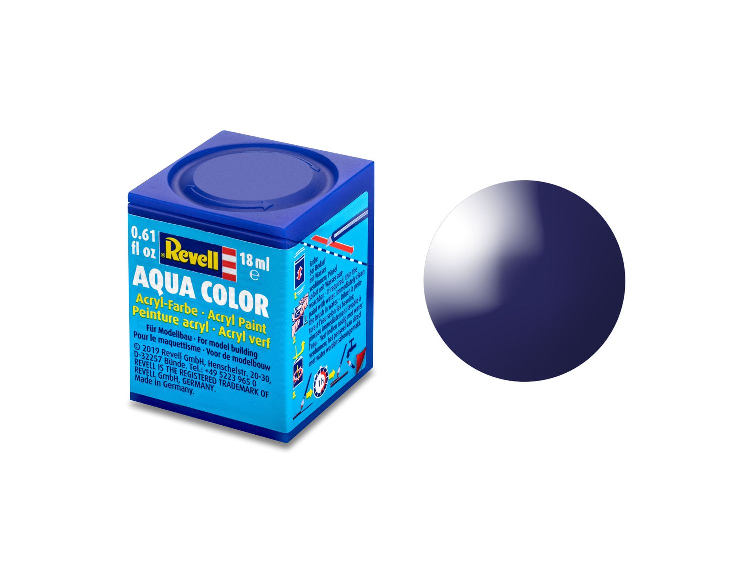 Revell 36154 - Aqua Color 54 - nachtblauw. glanzend RAL 5022 18 ml