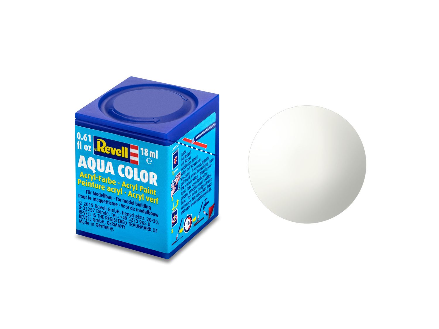 Revell 36104 - Aqua color 4 - wit. glanzend RAL 9010 18 ml
