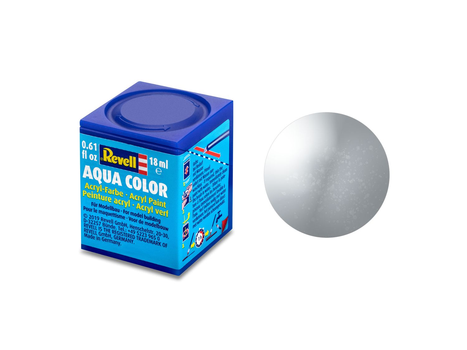 Revell 36190 - Aqua Color 90 - zilver. metallic 18 ml