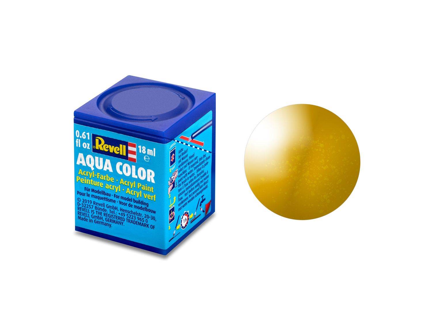Revell 36192 - Aqua Color 92 - Messing. Aqua metallic Kleur 18 ml
