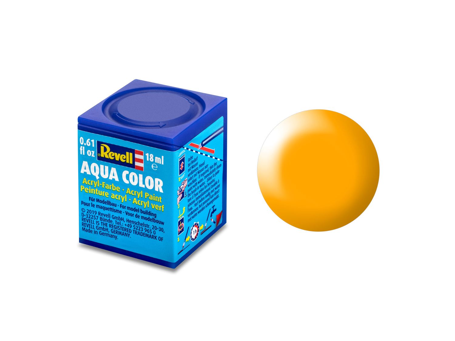 Revell 36310 - Aqua Color  310 - Lufthansa geel. zijdemat 18 ml