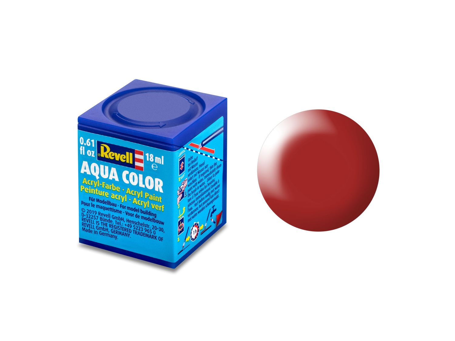Revell 36330 - Aqua Color 330 - Vuurrood. zijdemat 18 ml