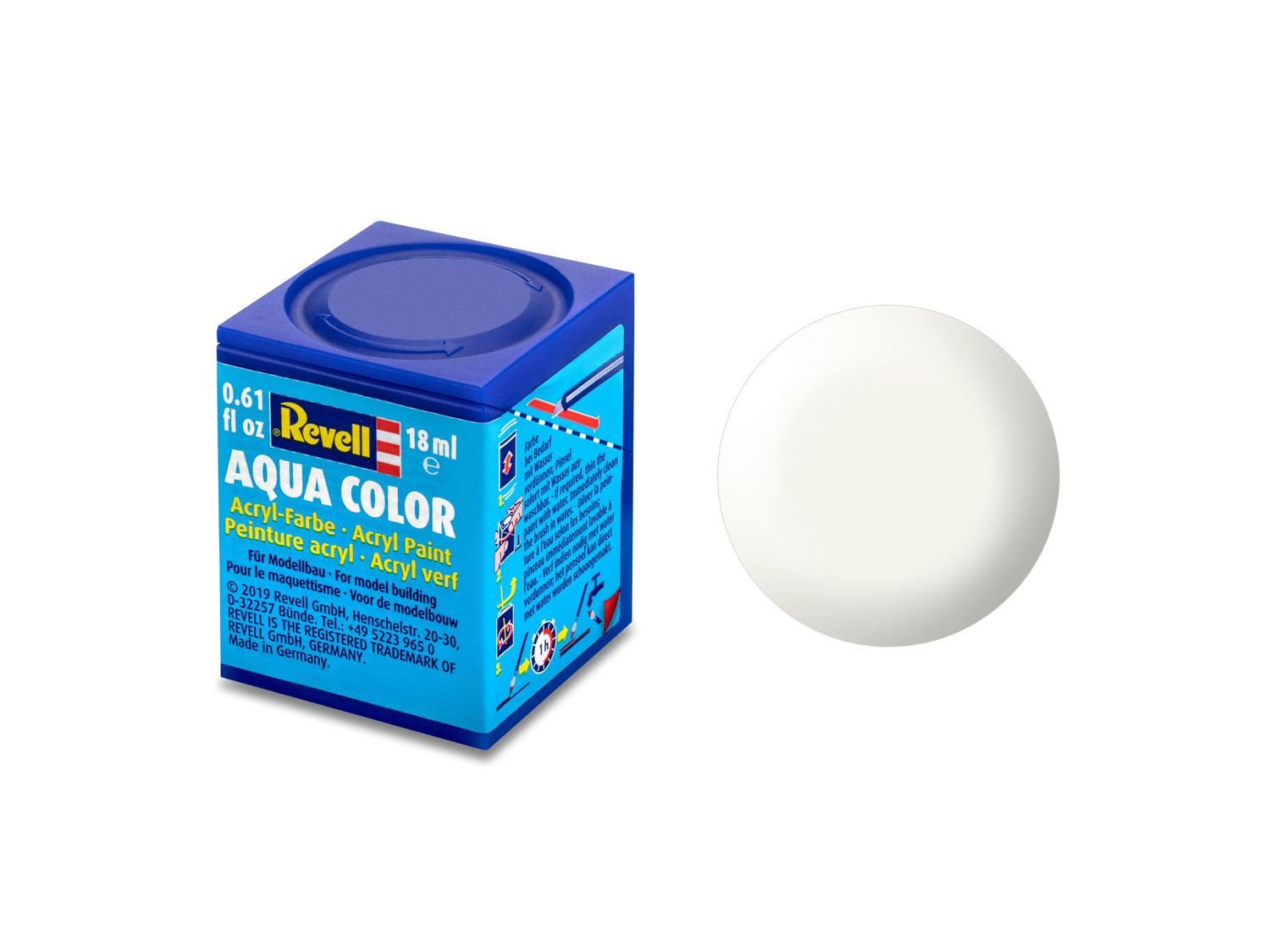 Revell 36301 - Aqua Color 301 - wit. zijdemat RAL 9010 18 ml