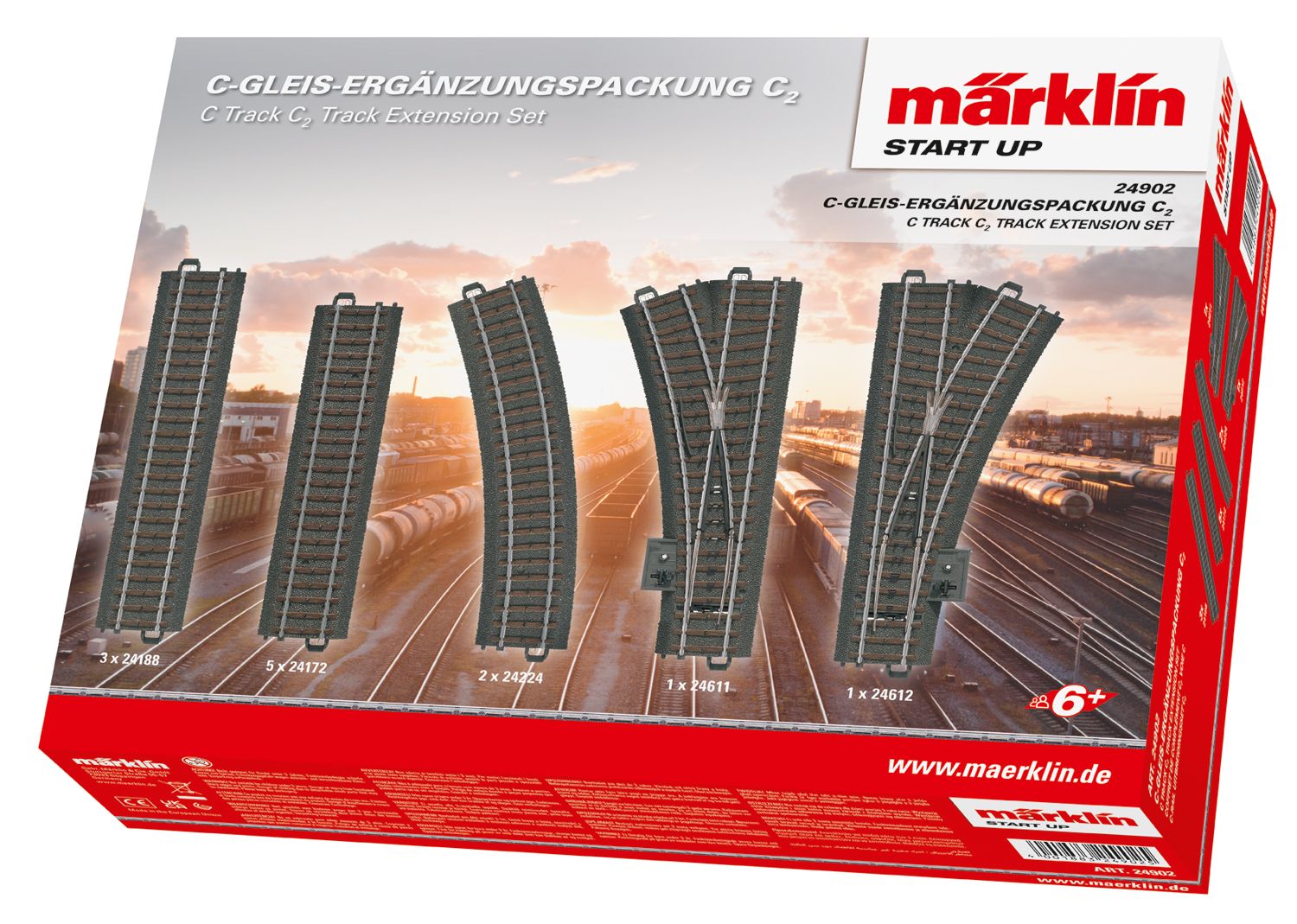 Märklin 24902 - C-rail uitbreidingsset C2