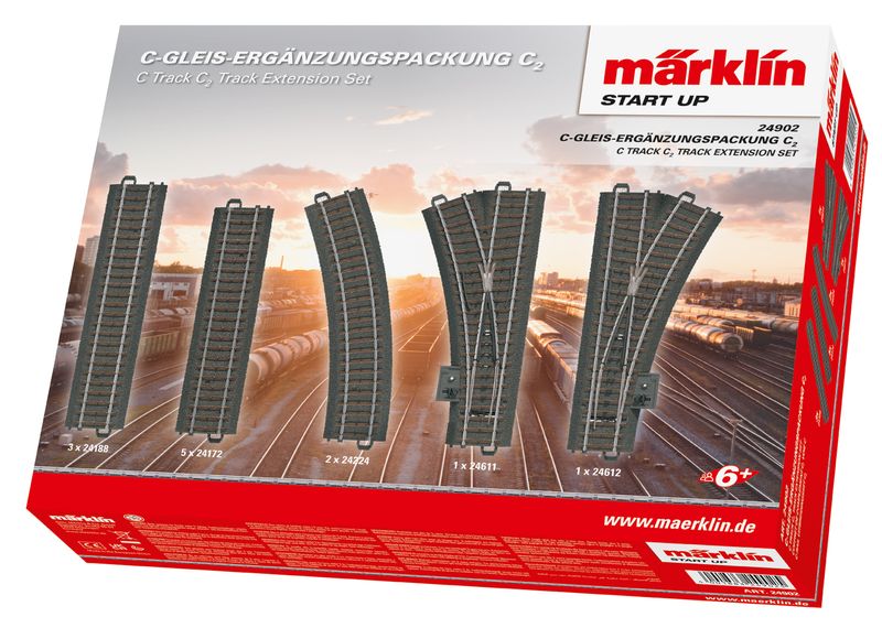 Märklin 24902 - C-rail uitbreidingsset C2