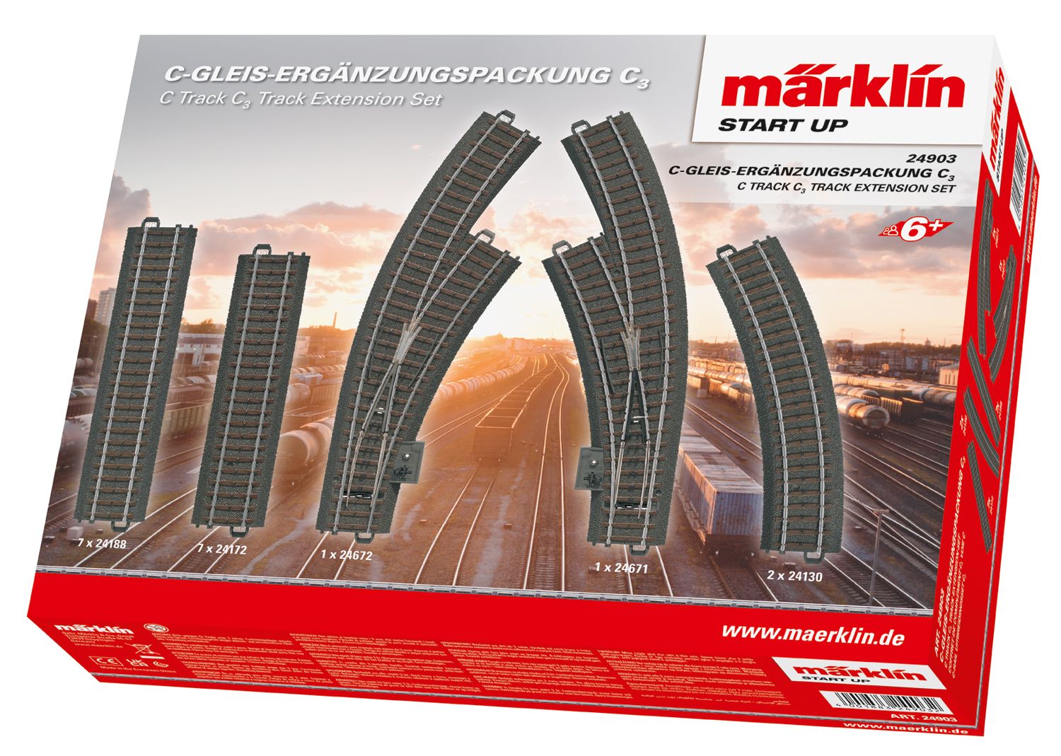 Märklin 24903 - C-rail uitbreidingsset C3