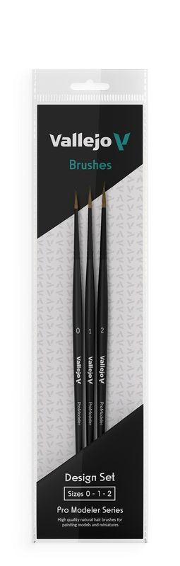 Vallejo 01991 - Kwastenset natural hair 0 - 1 - 2