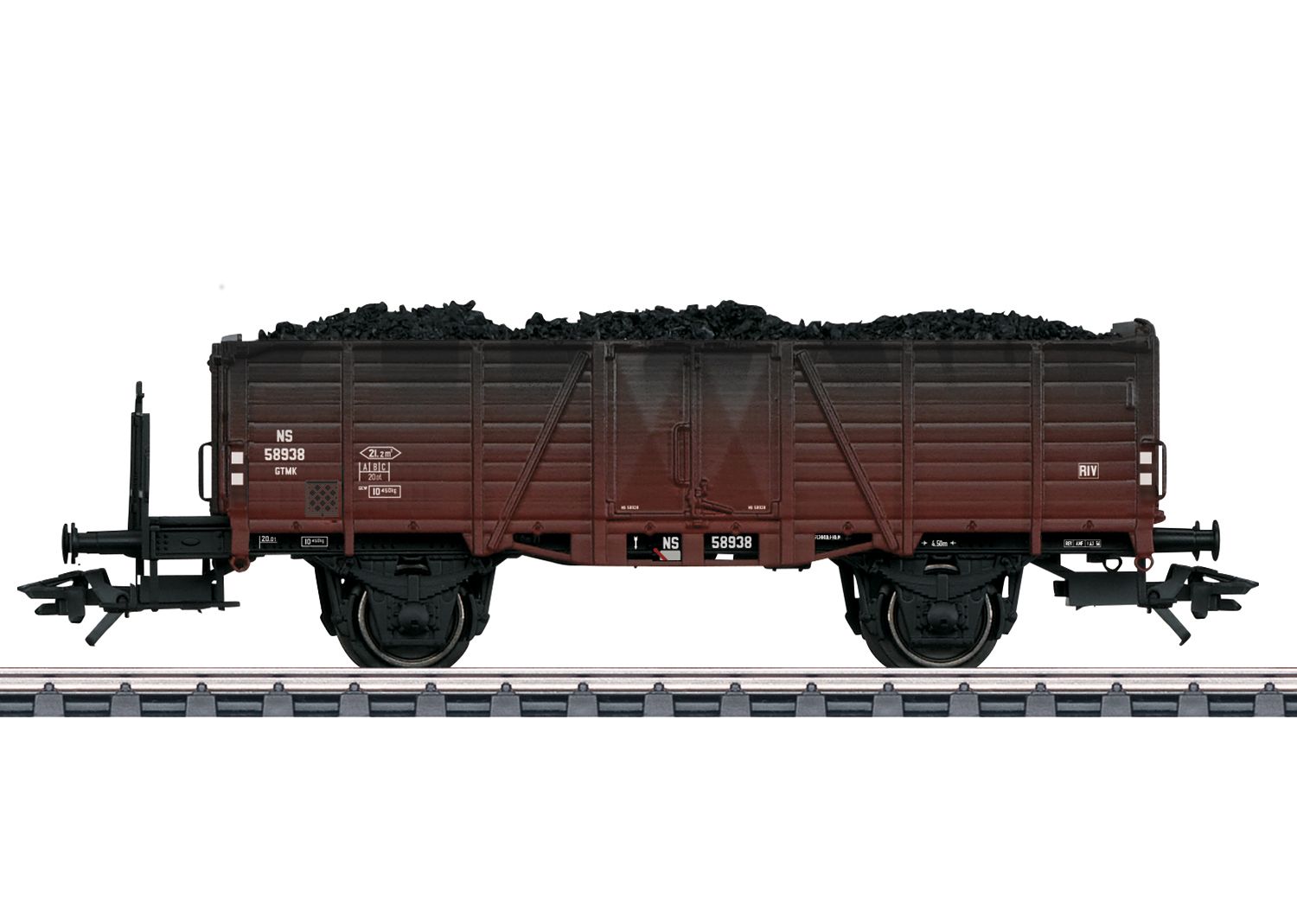 Märklin 46054 - Open hogeboordwagen Om 21 met remplatform
