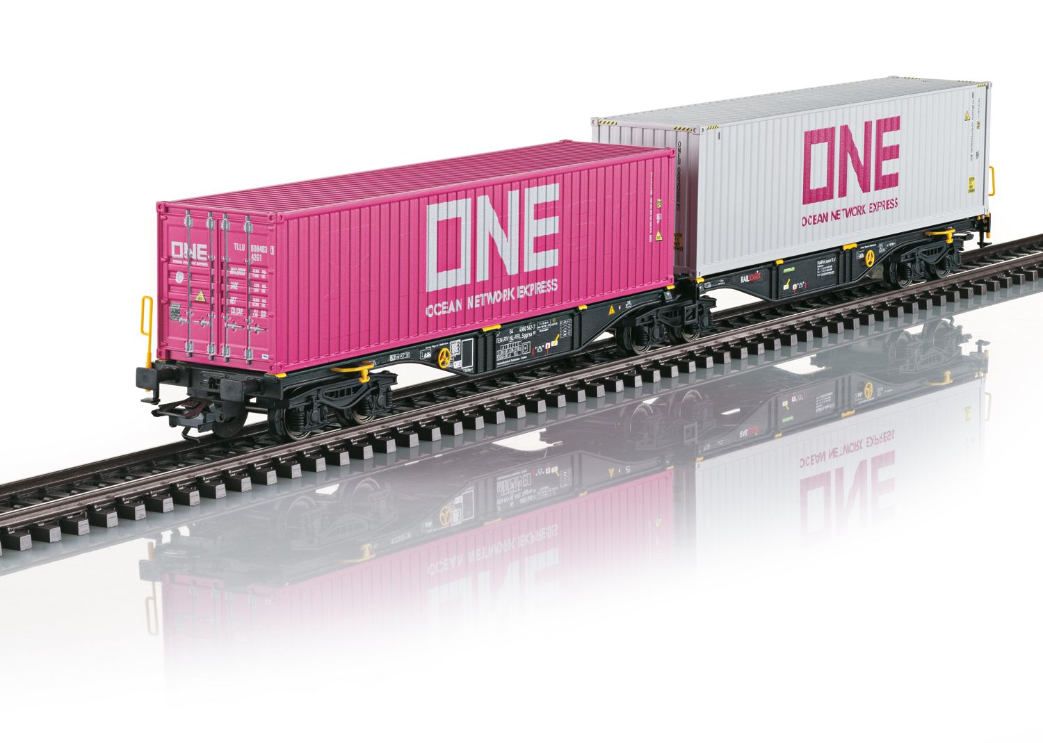 Märklin 47814 - Dubbele containerwagen type Sggrss 80