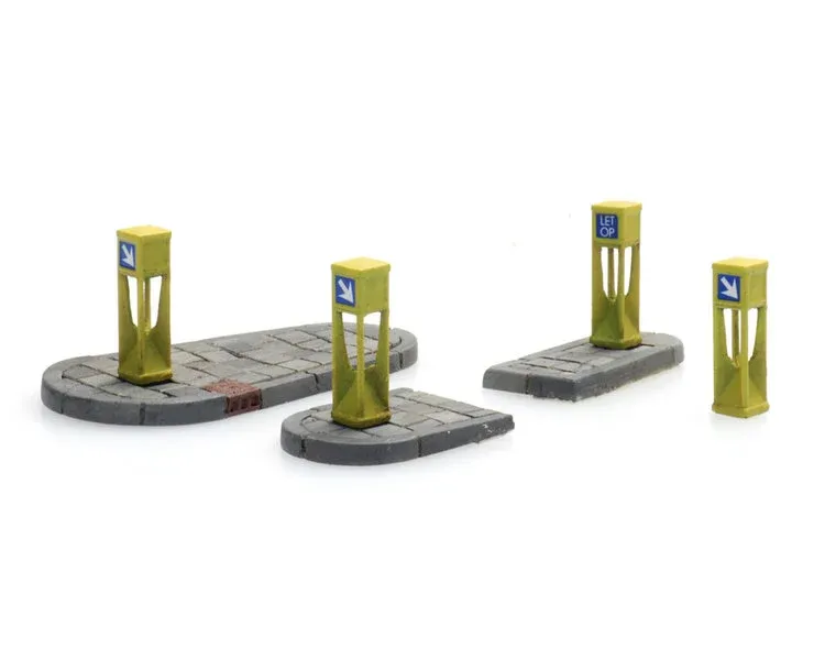 Artitec 387.457 - Verkeerszuilen (4x) en eilandjes 1:87