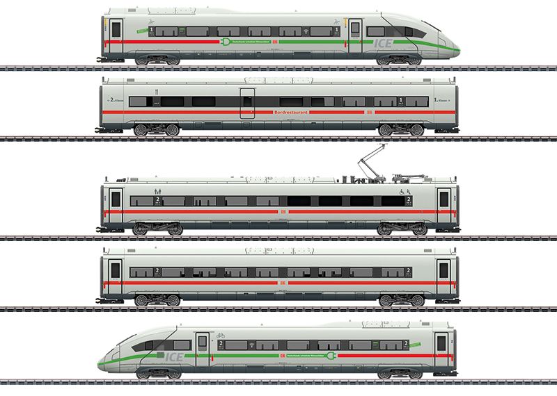Märklin 39716 - Motorwagentrein ICE 4 serie 412/812 met groene strepen