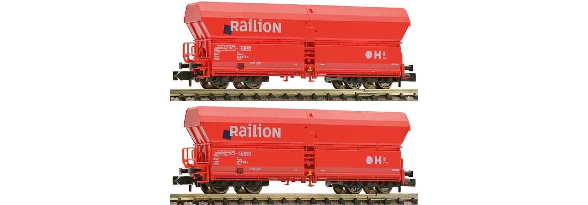Fleischmann 852317 - 2-tlg. Set Großraum-Selbstentladewagen Bauart Falns 183, DB AG (Railion)