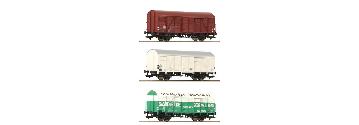 Fleischmann 531104 - 3-tlg. Set gedeckte Güterwagen Bauart Gs, NS