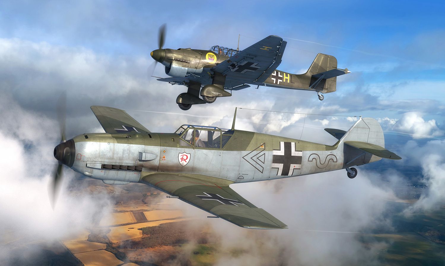Revell 03770 - Micro Wings: Messerschmitt Bf109E &amp; Junkers  Ju87B 1:144