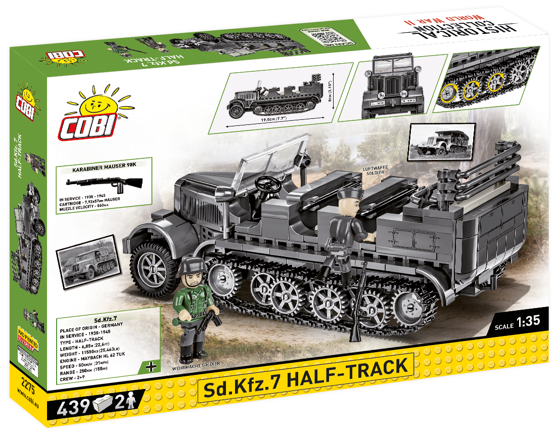 COBI-2275 -  439 PCS HC WWII /2275/ SD.KFZ.7 HALF-TRACK