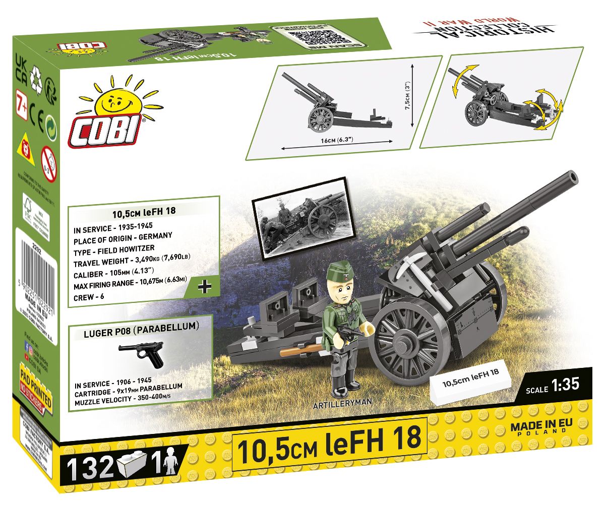 COBI-2292 -  132 PCS HC WWII /2292/ 10,5 CM LEFH 18