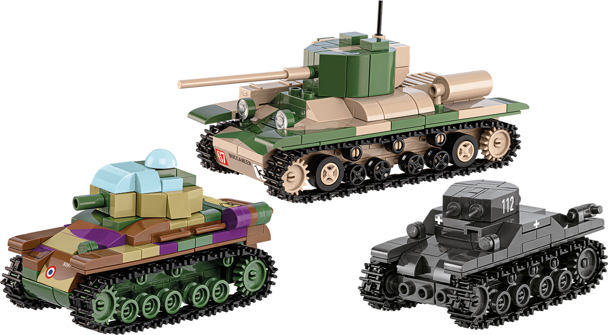 COBI-2740 -  595 PCS HC WWII /2740/ RENAULT, VALENTINE, PANZE