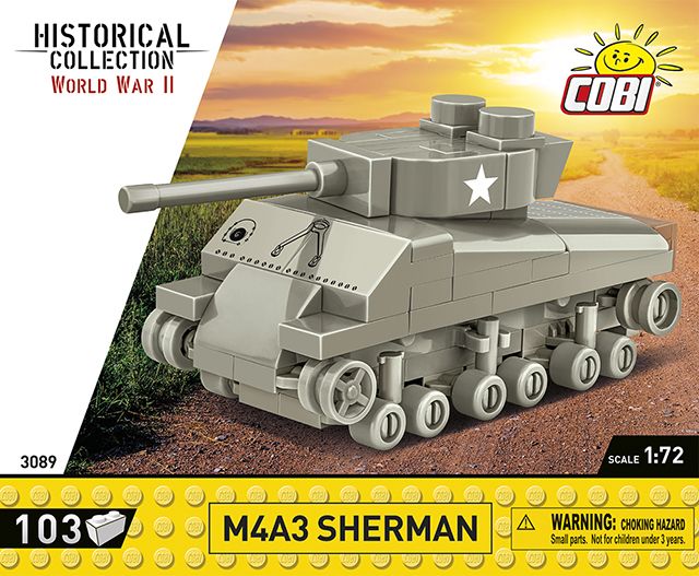 COBI-3089 -  103 PCS HC WWII /3089/ SHERMAN M4A3