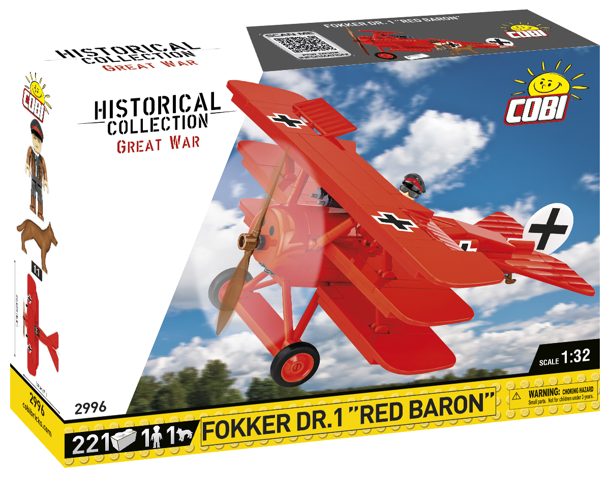 COBI-2996 -  221 PCS HC GREAT WAR /2996/ FOKKER DRI RED.BARON