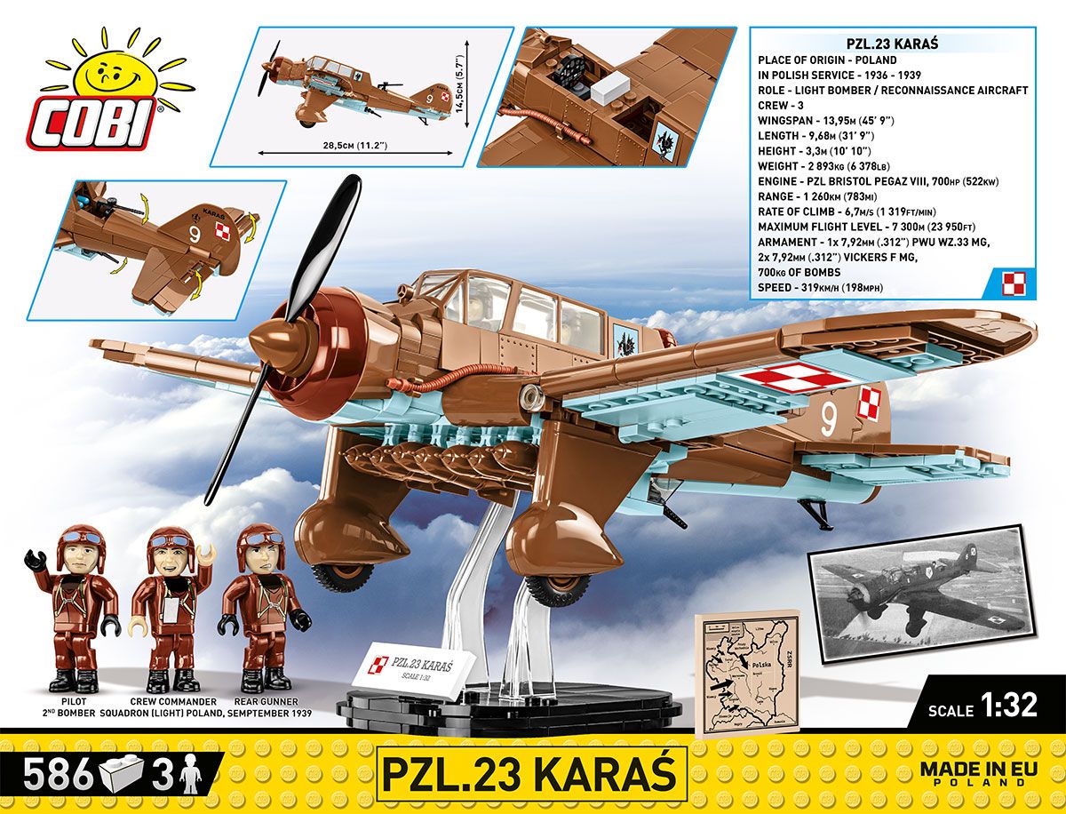 COBI-5751 -  586 PCS HC WWII /5751/ PZL.23 KARAS