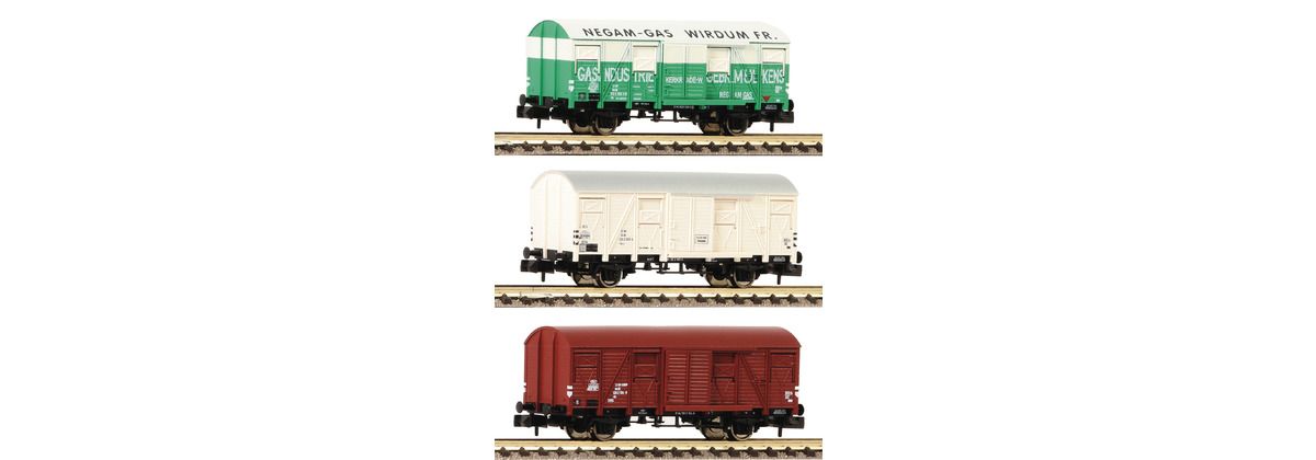 Fleischmann 831603 - 3-tlg. Set gedeckte Güterwagen Bauart Gs, NS