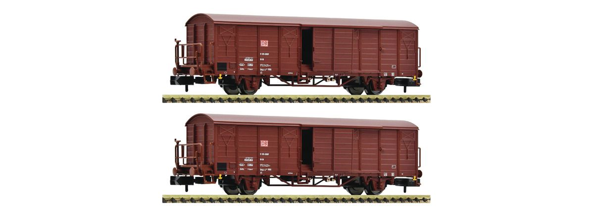 Fleischmann 826216 - 2-tlg. Set: Gedeckte Güterwagen, DB AG