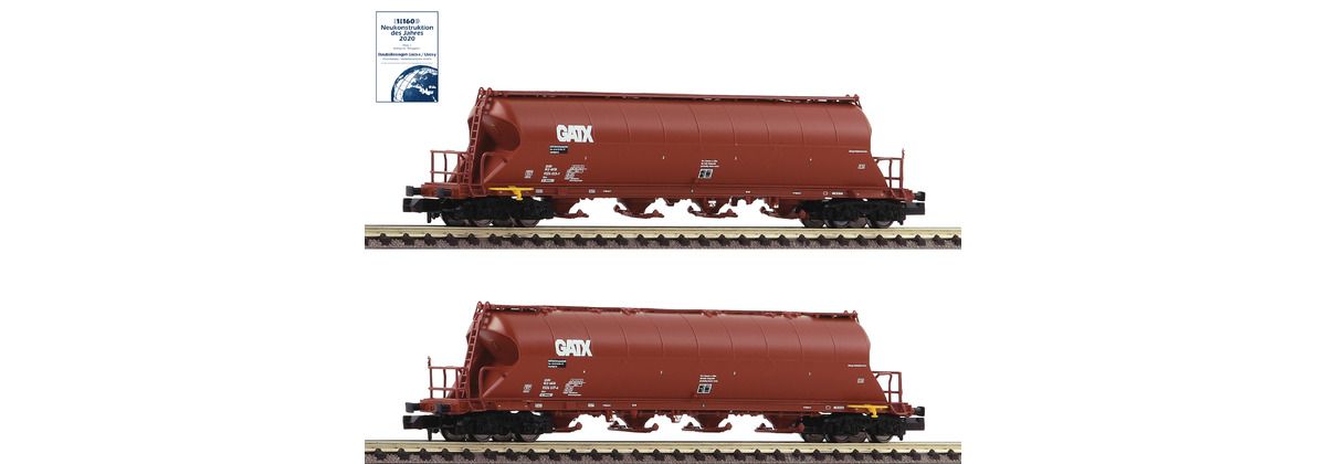 Fleischmann 849008 - 2-tlg. Set: Staubsilowagen, GATX