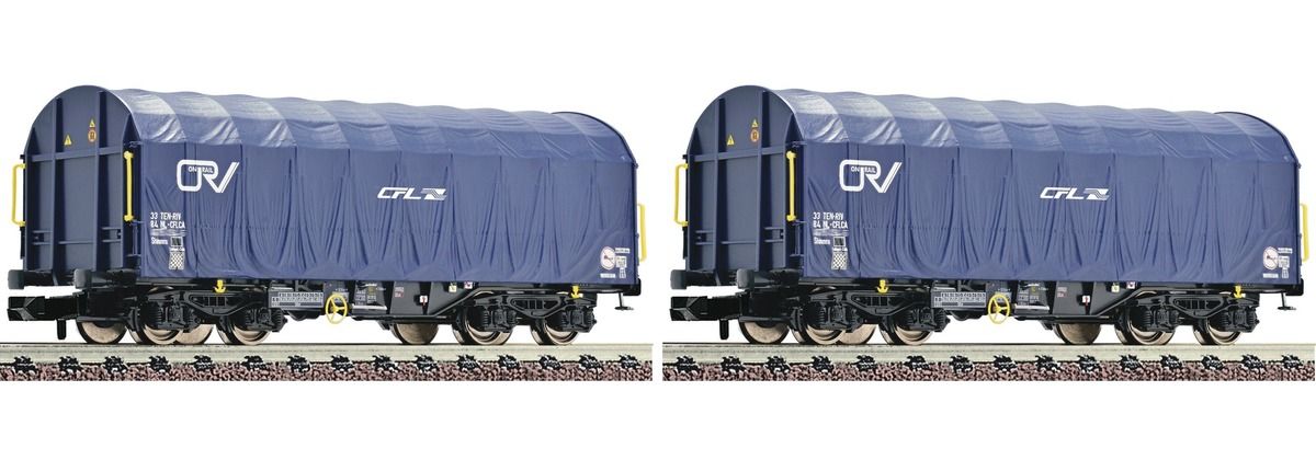 Fleischmann 837914 - 2-tlg. Set Schiebeplanenwagen Bauart Shimms, CFL (Cargo)