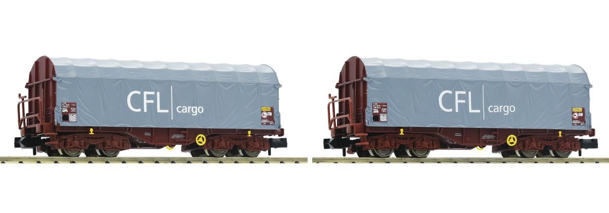 Fleischmann 837917 - 2-tlg. Set Schiebeplanenwagen, CFL (Cargo)