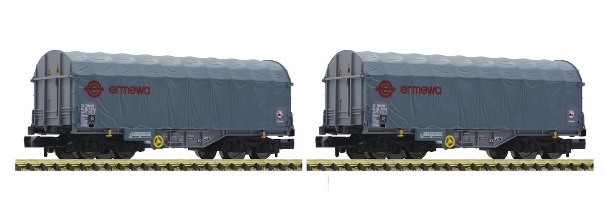 Fleischmann 837927 - 2-tlg. Set: Schiebeplanenwagen, ERMEWA