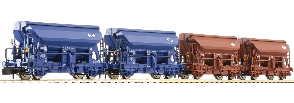 Fleischmann 851001 - 4-teiliges Selbstentladewagen-Set, Bauart Tds, der NS.