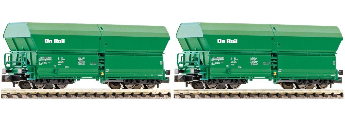 Fleischmann 852327 - 2-tlg. Set Großraum-Selbstentladewagen Bauart Falns, On Rail