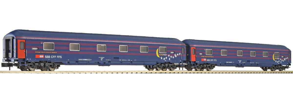 Fleischmann 864702 - 2er-Set Schlafwagen, Bauart WLAB, der SBB.