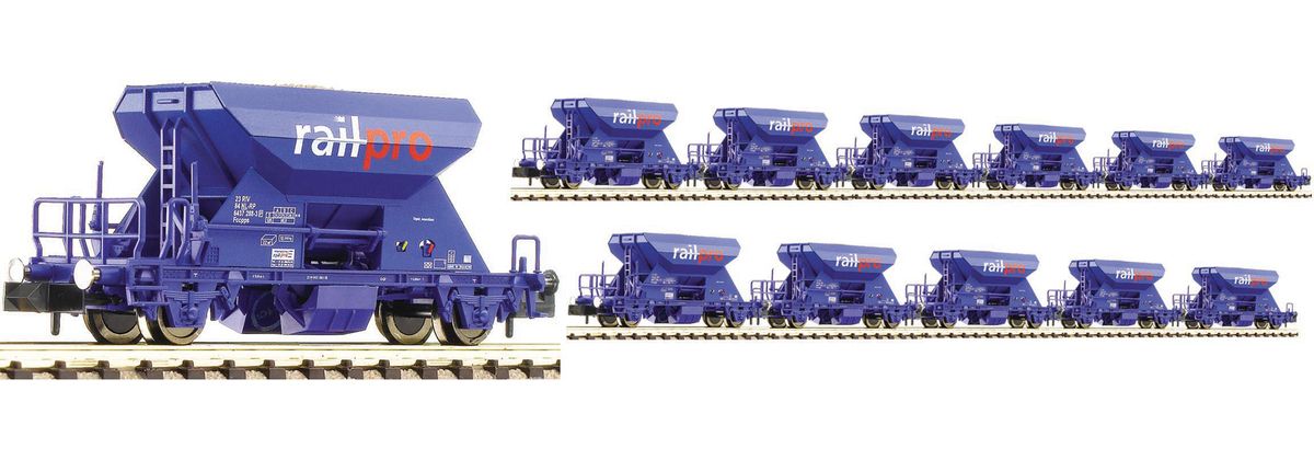 Fleischmann 822900 - 12-teiliges Schotterwagen-Set der Voestalpine Railpro