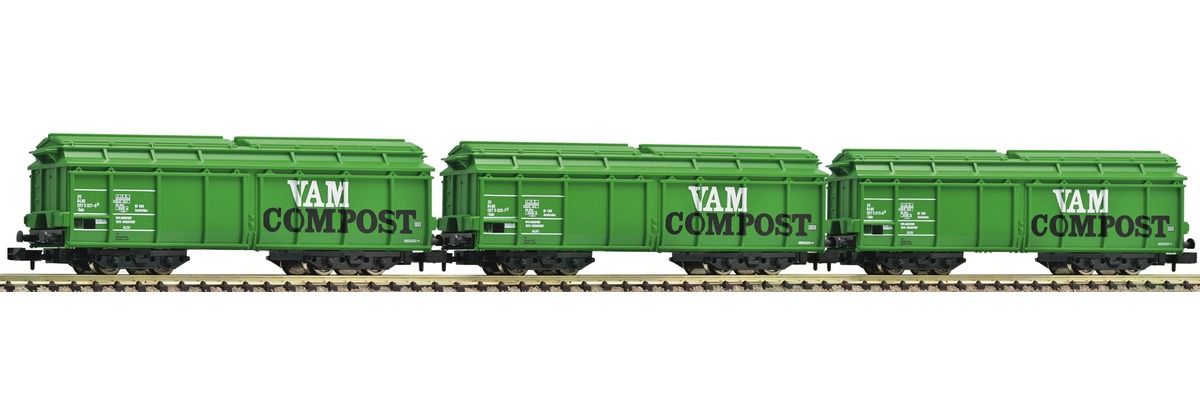 Fleischmann 845202 - 3-tlg. Set Müllkippwagen Bauart Tads der NS. &quot;VAM&quot;