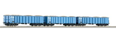 Roco 66139 - 3-teiliges Set Offene Güterwagen Typ Eanos der NS