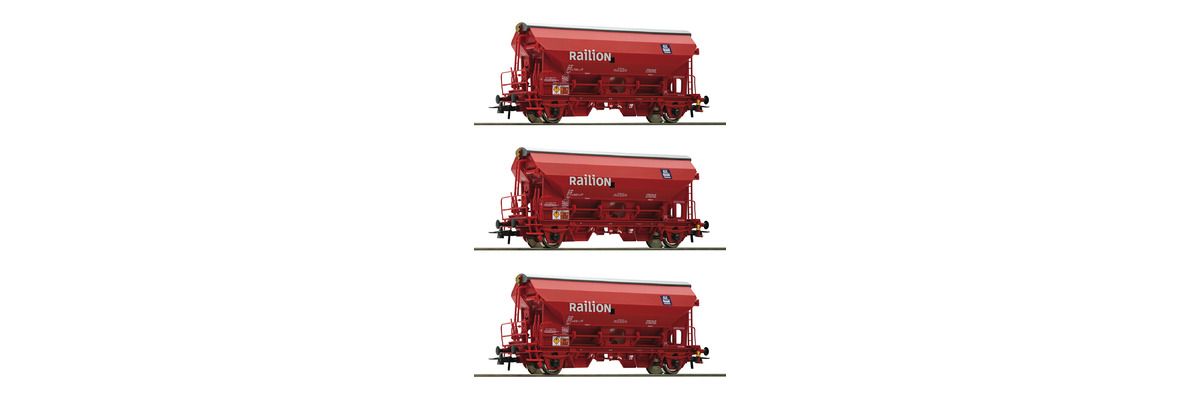 Roco 76175 - Set: 3-tlg. Schwenkdachwagen, DB AG