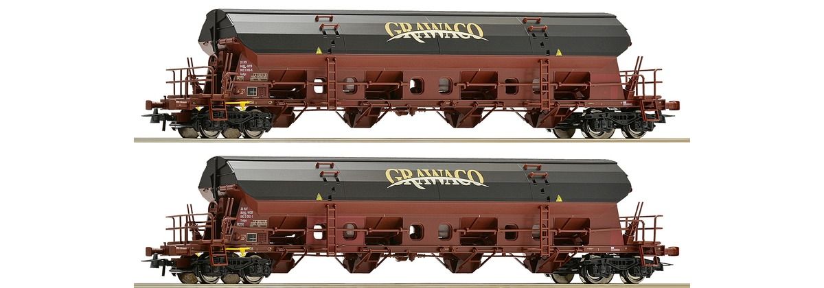 Roco 67121 - Set: Schwenkdachwagen, GRAWACO