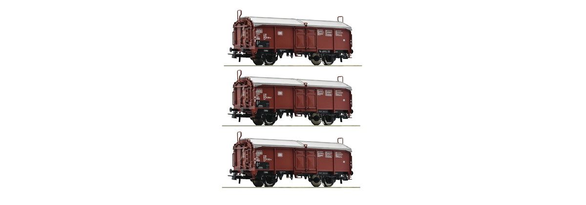 Roco 77050 - 3er Set Schiebedachwag. DB