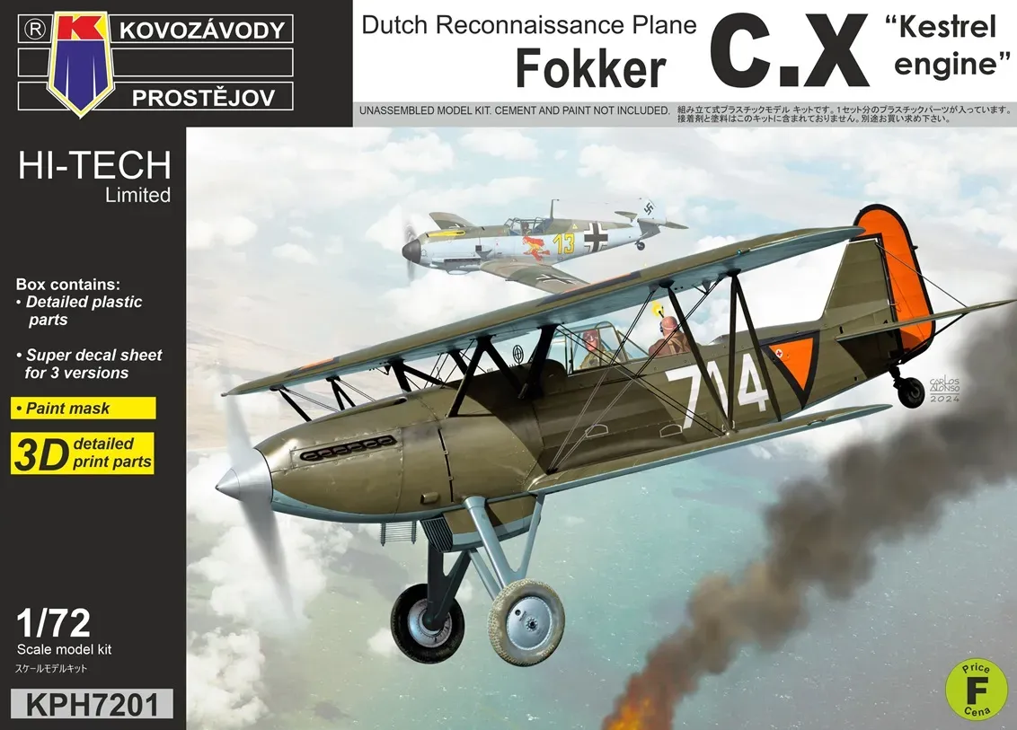 KPH 7201 - Fokker C.X „Kestrel engine“ 1:72 &quot;NL Decals&quot;