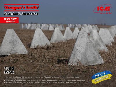 ICM 35746 - Dragon&#39;s teeth Anti tank obstacles 1:35