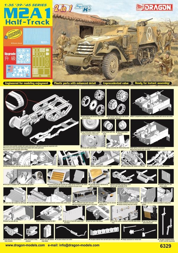 Dragon 6329 - M2A1 &#39;39 - &#39;45 series Half track (2 in 1) 1:35